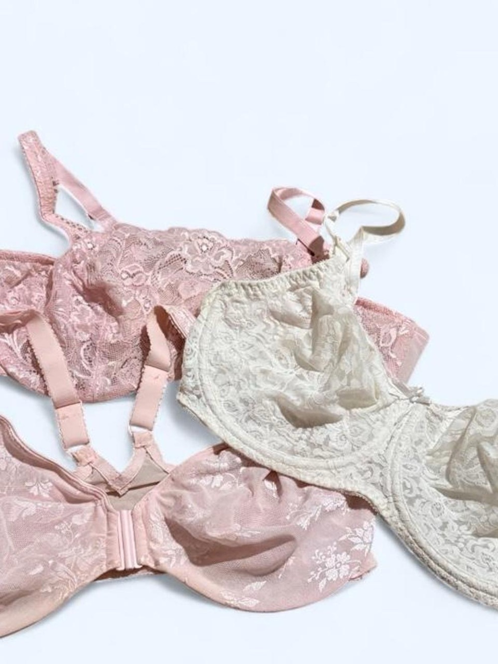 Vintage Lace Bra Duo - Pink & Cream